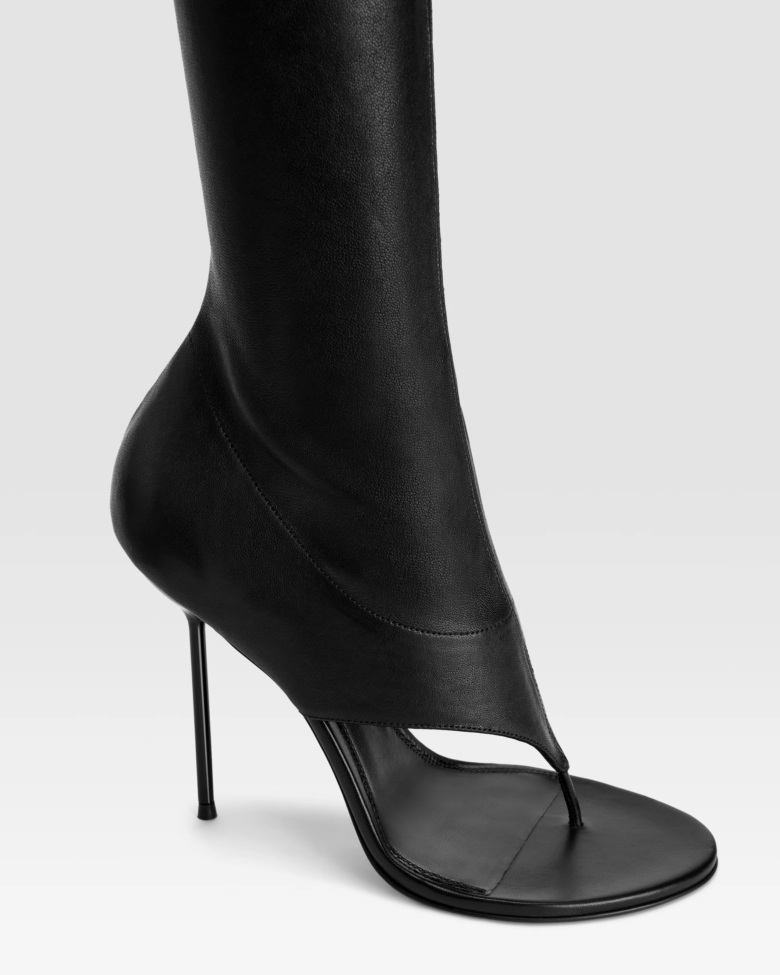 Stretch nappa leather thong boot - Image 5