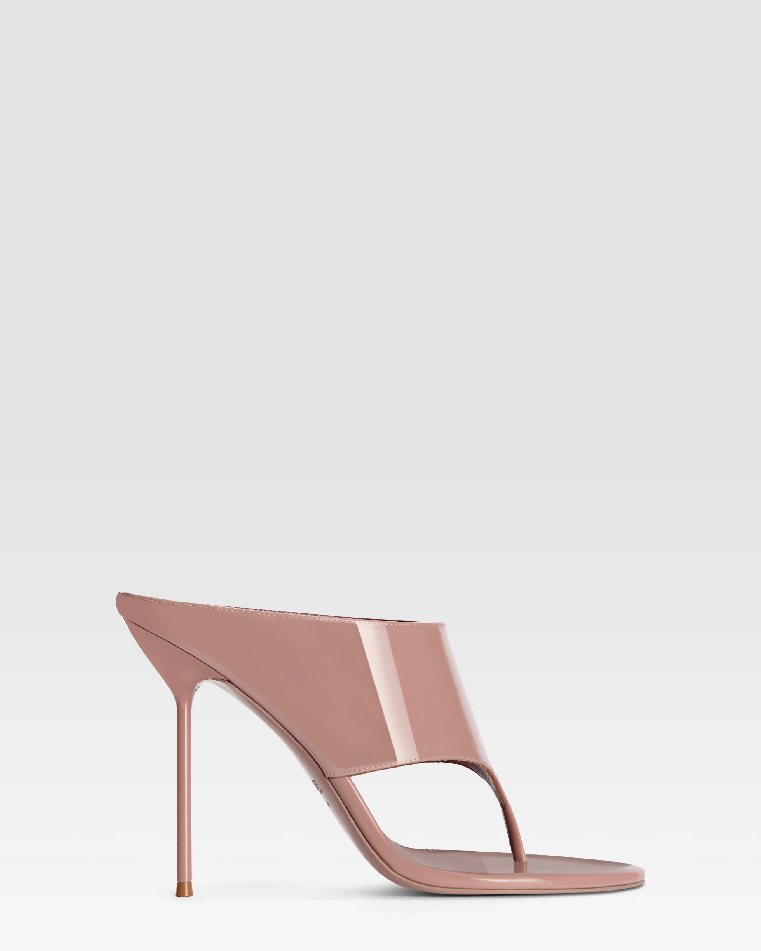 Patent leather thong mule