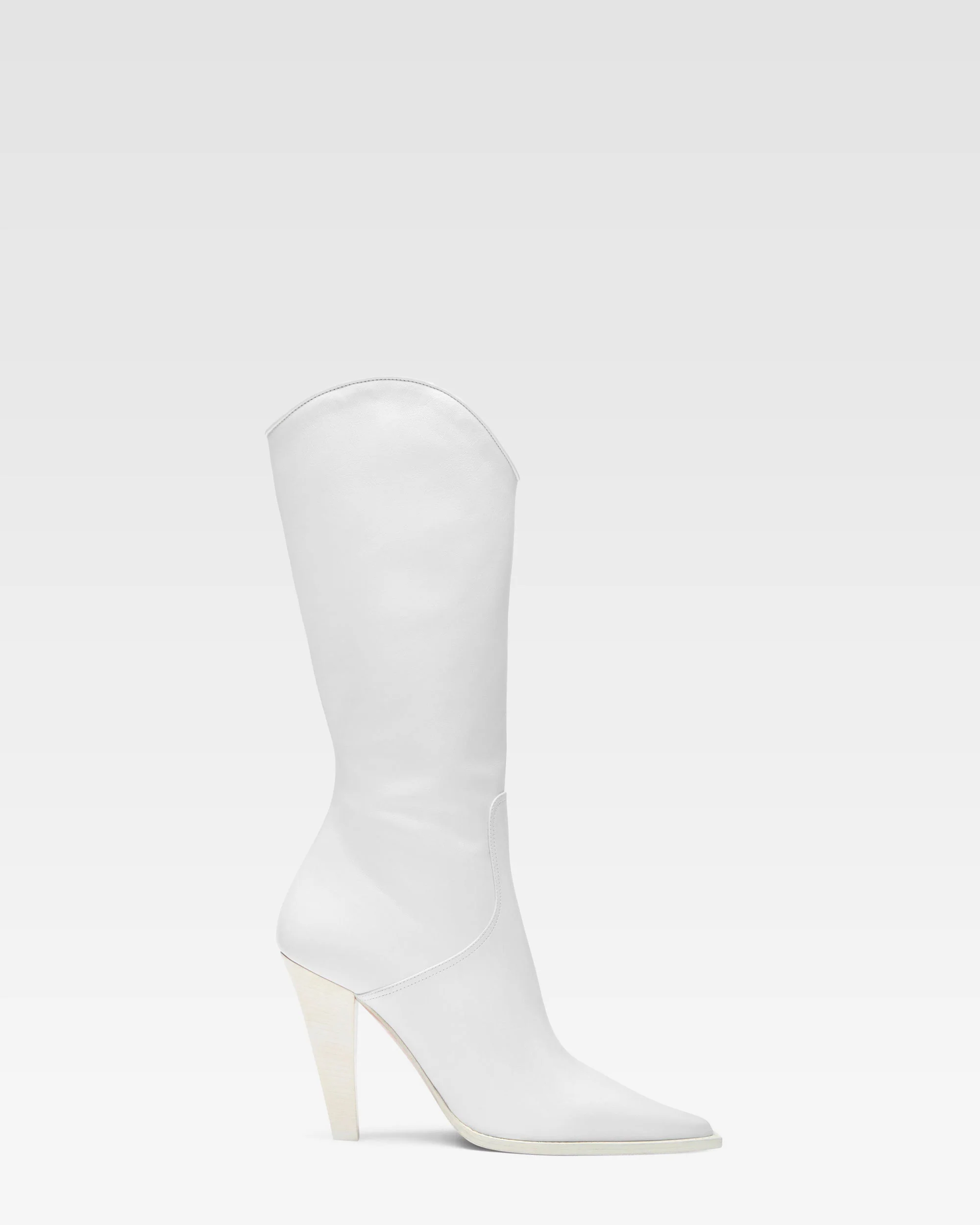 White leather boot